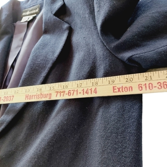 VTG Blazer 100% Pure Wool Navy Blue Gold Single Button Fully Lined 90s Jacket - Picture 5 of 9